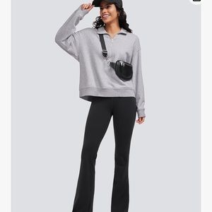 CRZ High Waist Flare Pants 32 inches wide leg Size small Black